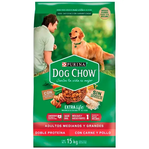 Alimentos Para Perros Adultos Razas Medianas y Grandes Sabor Carne y Pollo 15Kg